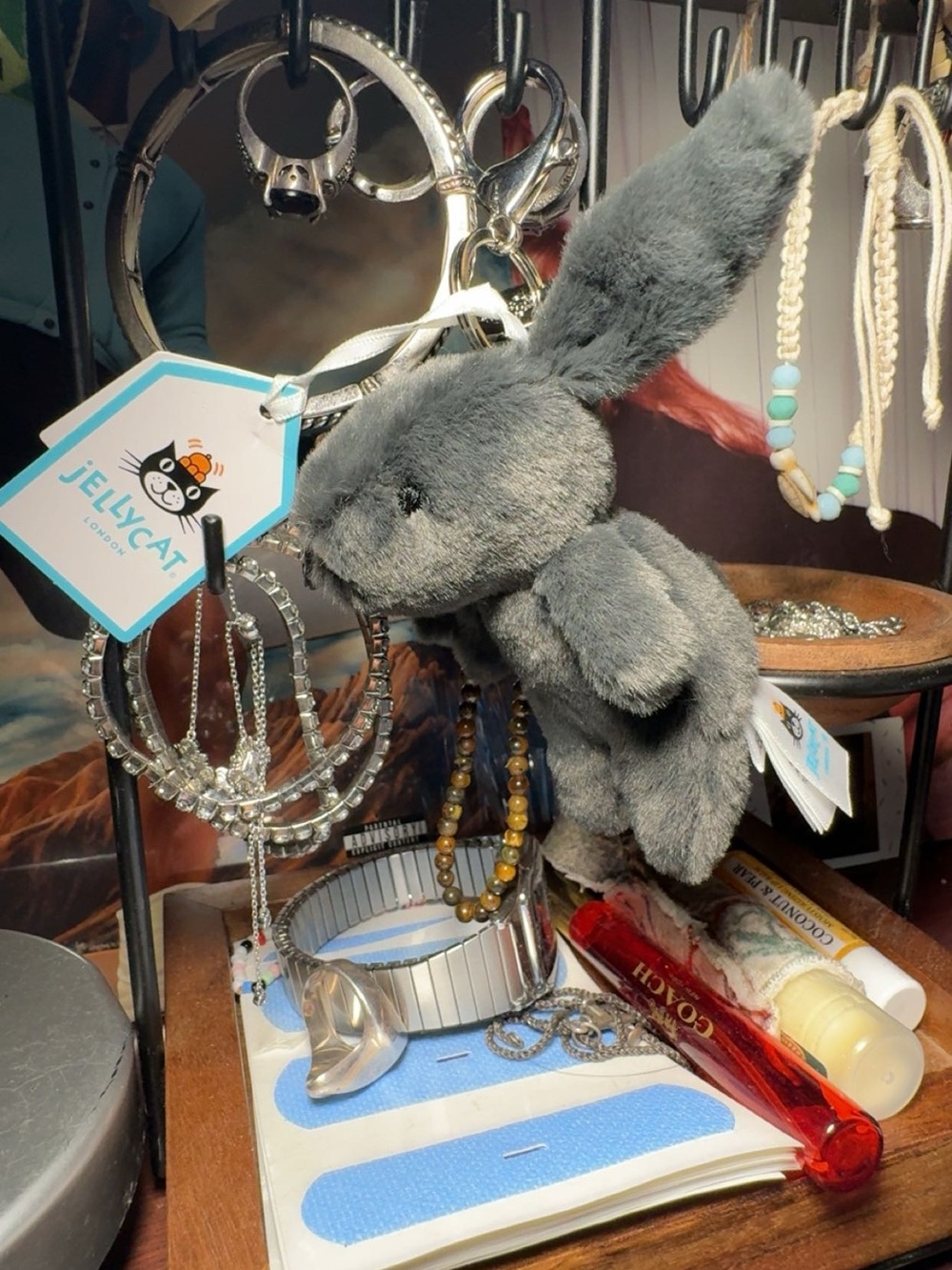 Jellycat Bashful Inky Bunny Bag Charm (Rare Retired)